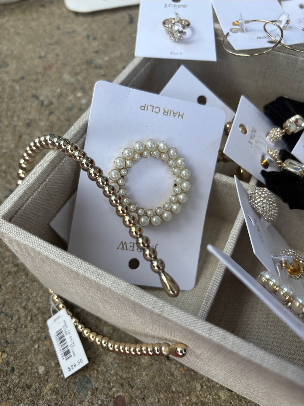 J. Crew Gold Tassel Earrings, Pearl Studs & Multicolor Beaded Bracelets Set - Picture 4 of 8
